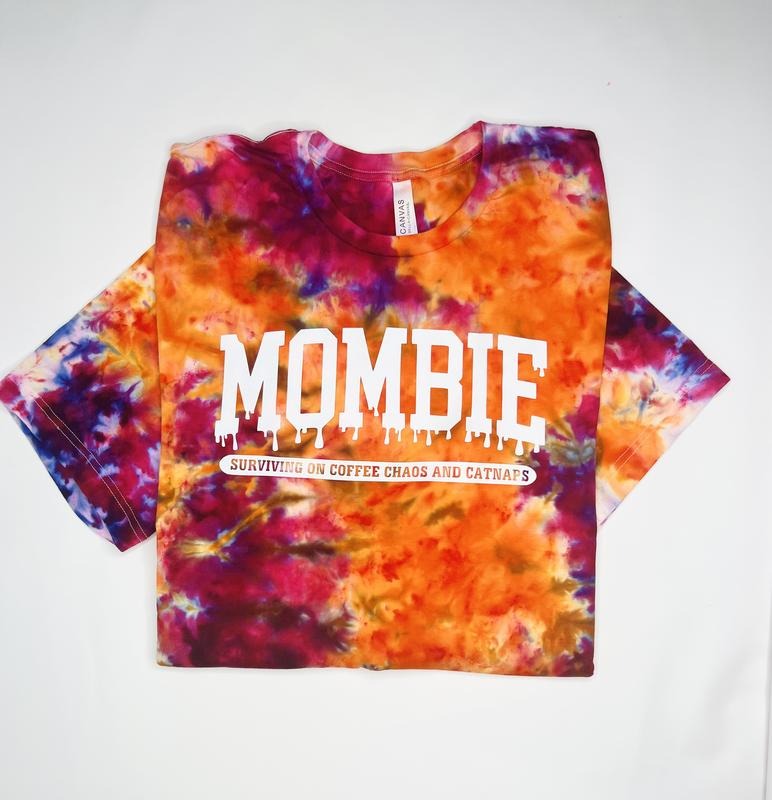 Orange Mombie Tie Dye T-shirt (Unisex) SMALL TO 5X Cotton T-shirt Hoodie, Sweatshirt | HypeCrazeTee.com