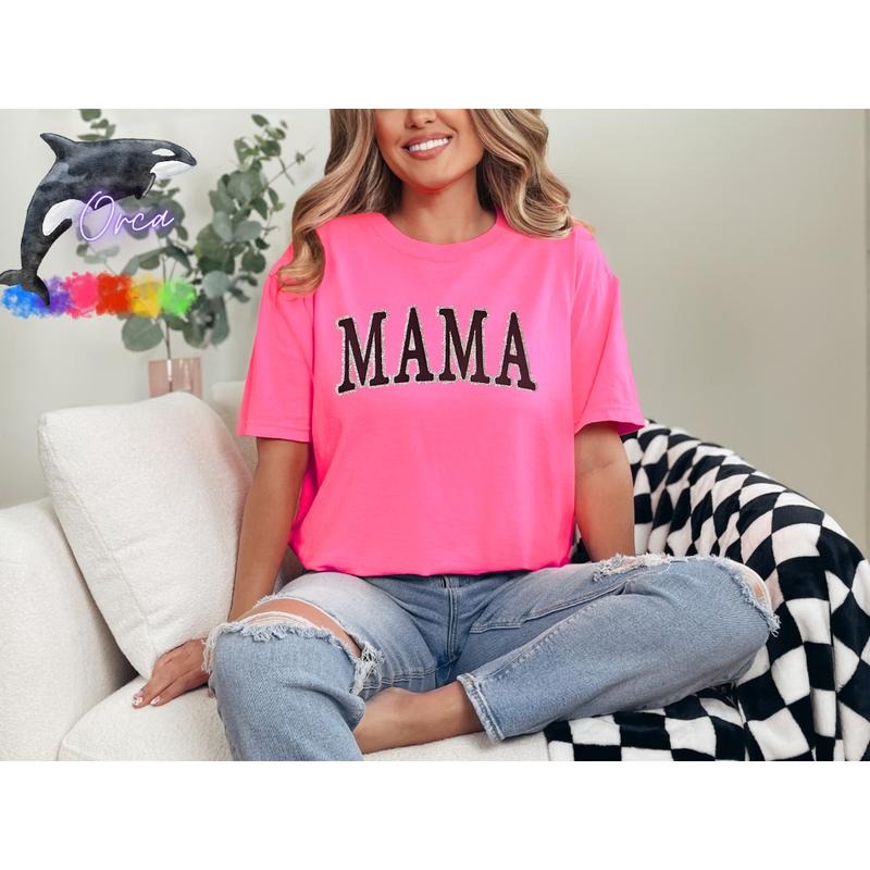 Orca ~ "MAMA" Puff & Glitter Unisex T-shirts ~ Unisex ~ Comfort Colors  Womenswear Hoodie, Sweatshirt | HypeCrazeTee.com