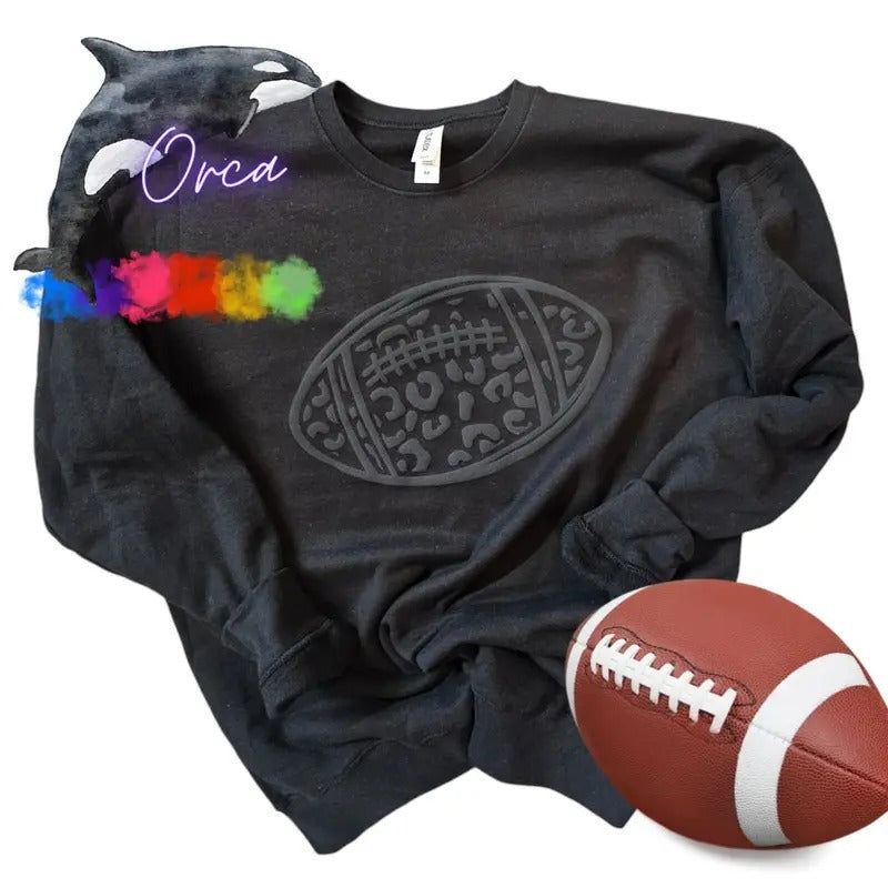 Orca ~ FOOTBALL Unisex Sweatshirt with Puff ~ Small - 4XL Sporty Casual T-Shirts, Hoodie | HypeCrazeTee.com