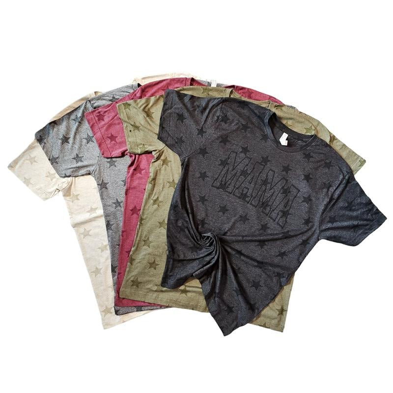 Orca ~Super Soft "MAMA" or Custom Words Women T-shirts with Stars and Puff Womenswear Hoodie, Sweatshirt | HypeCrazeTee.com