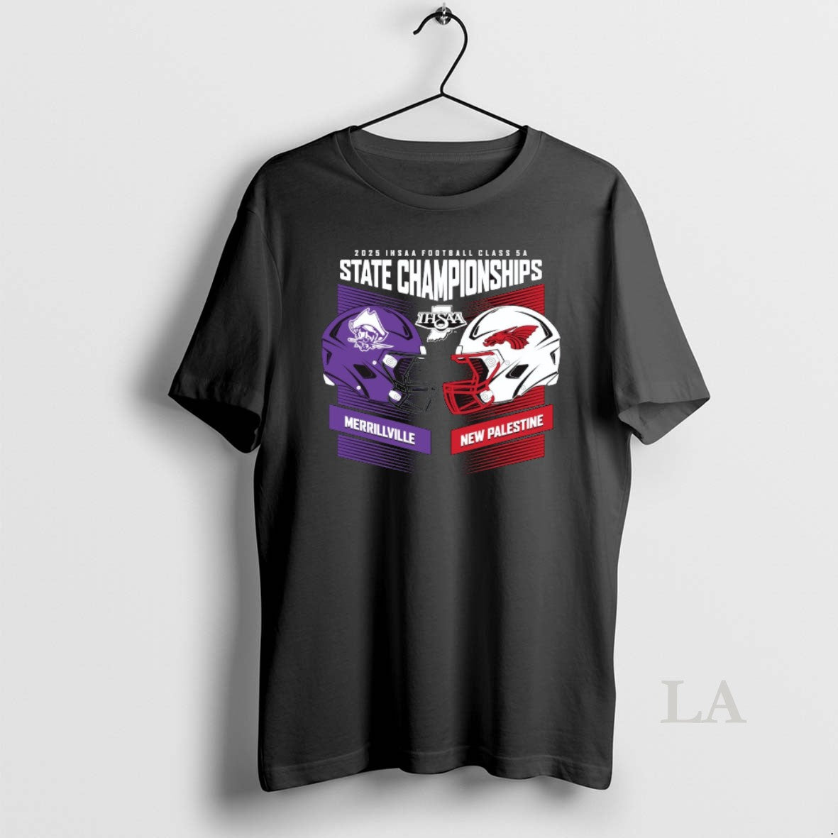 Original 2025 Ihsaa Football State Championships Merrillville Vs New Palestine Head To Head Class 5a T-Shirts, Hoodie,...