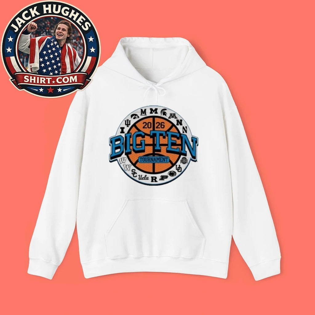 Original 2026 Big Ten Mens Basketball Tournament Schools Circular Graphic Shirt