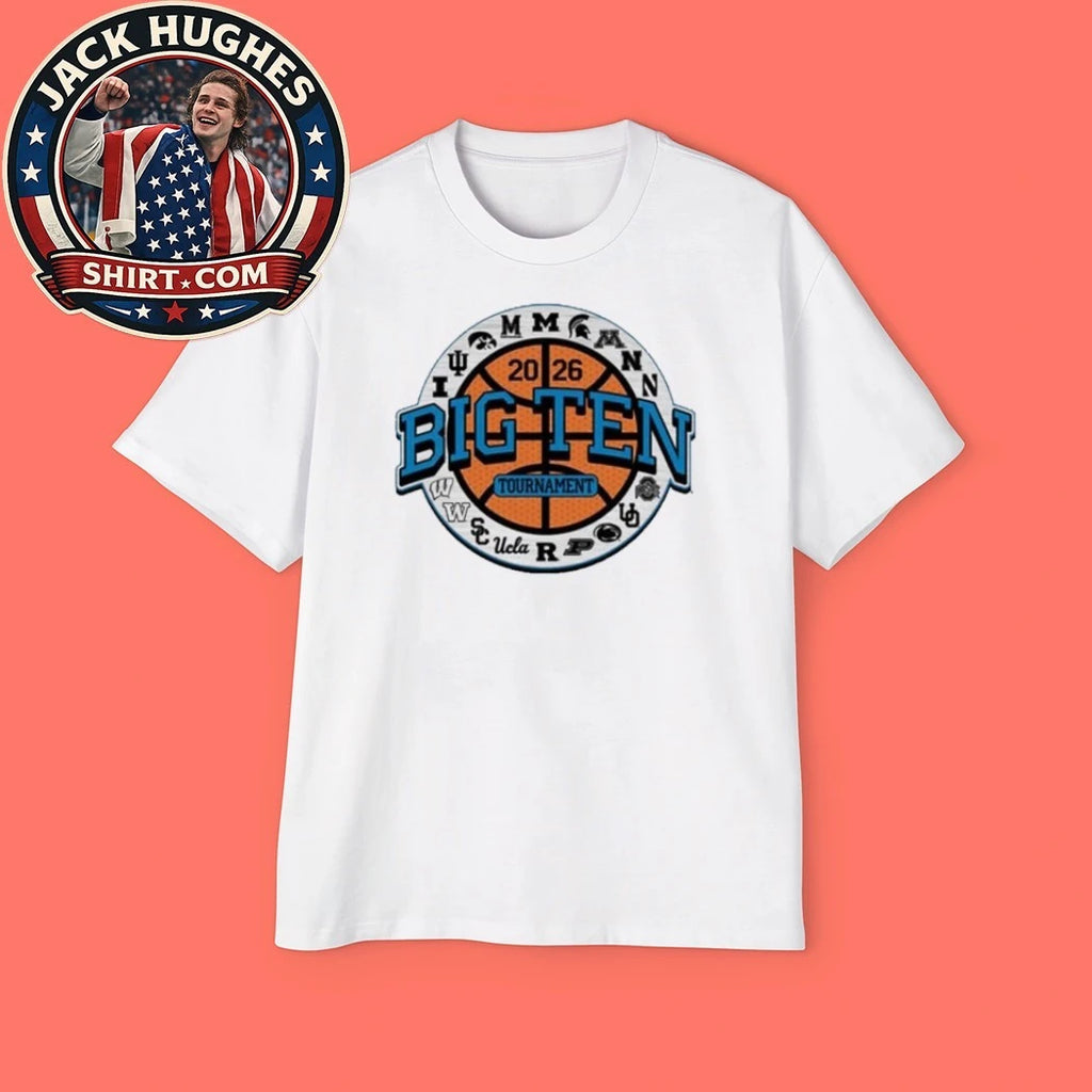 Original 2026 Big Ten Mens Basketball Tournament Schools Circular Graphic Shirt