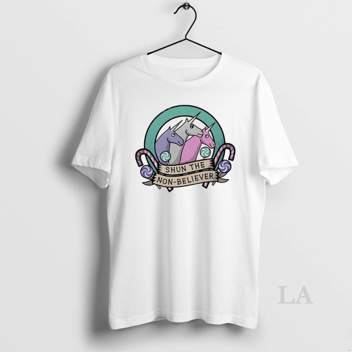 Original Charlie The Unicorn Shun The Non Believer Candy Cane Cartoon T-Shirts, Hoodie, Sweatshirt | HypeCrazeTee.com