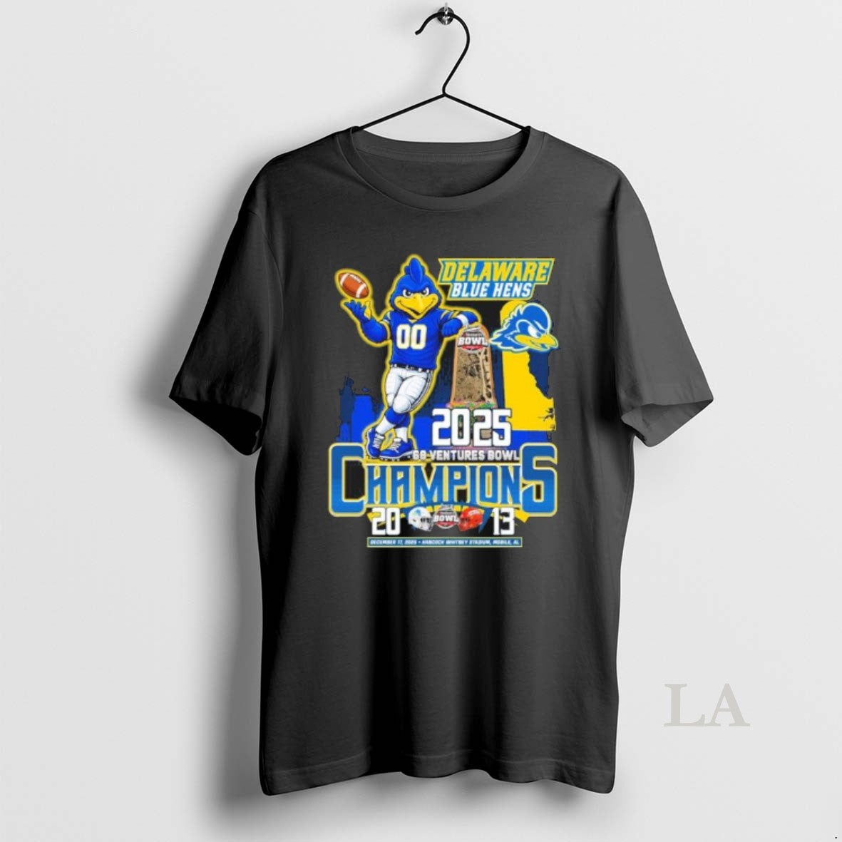 Original Delaware Blue Hens Mascot 2025 68 Ventures Bowl Champions Score T-Shirts, Hoodie, Sweatshirt | HypeCrazeTee.com