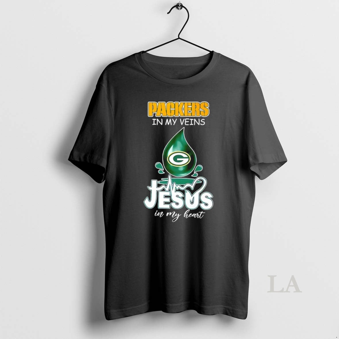 Original Green Bay Packers In My Veins Jesus In My Heart Blood T-Shirts, Hoodie, Sweatshirt | HypeCrazeTee.com