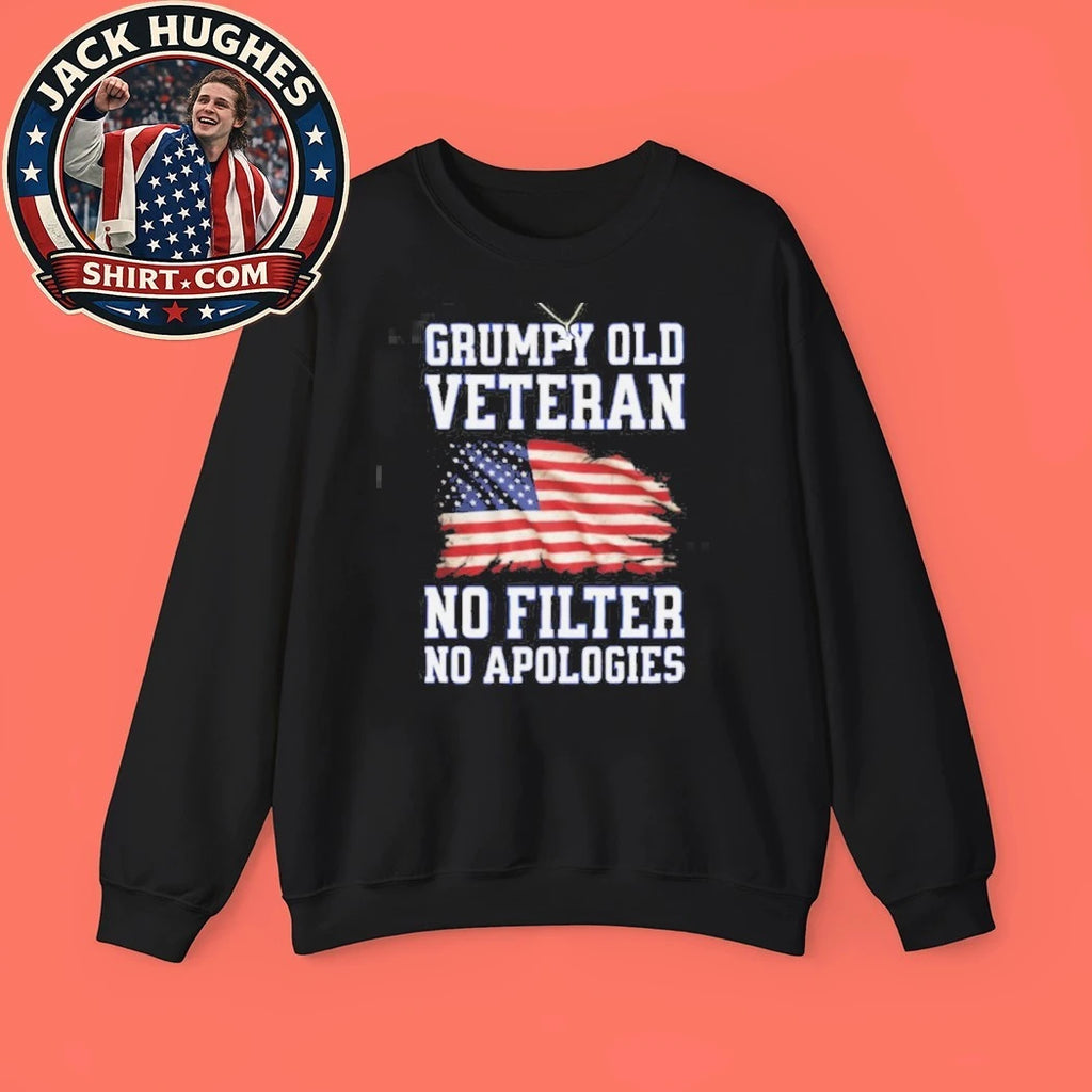 Original Grumpy Old Veteran No Filter No Apologies American Flag Shirt