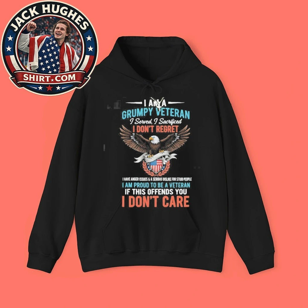 Original Grumpy Veteran I Served I Sacrificed Eagle Shield Shirt