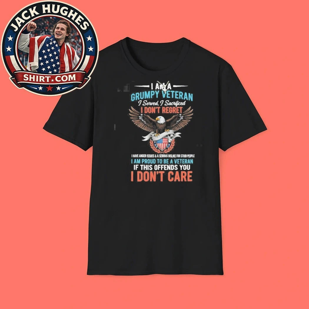 Original Grumpy Veteran I Served I Sacrificed Eagle Shield Shirt