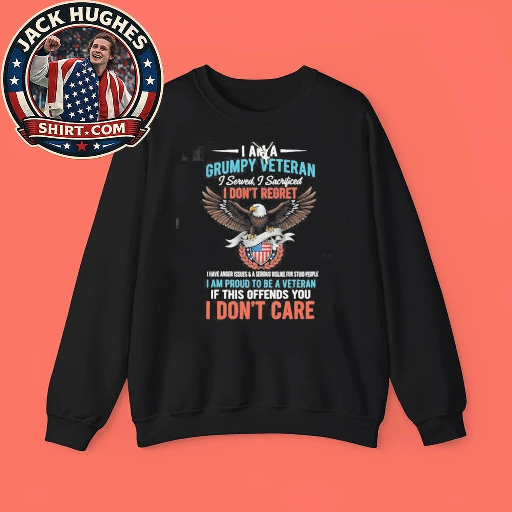 Original Grumpy Veteran I Served I Sacrificed Eagle Shield Shirt