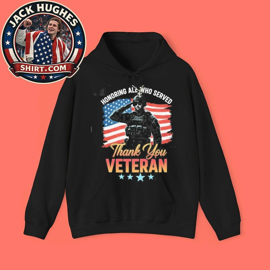 Original Honoring All Who Served Thank You Veteran Saluting Soldier Shirt