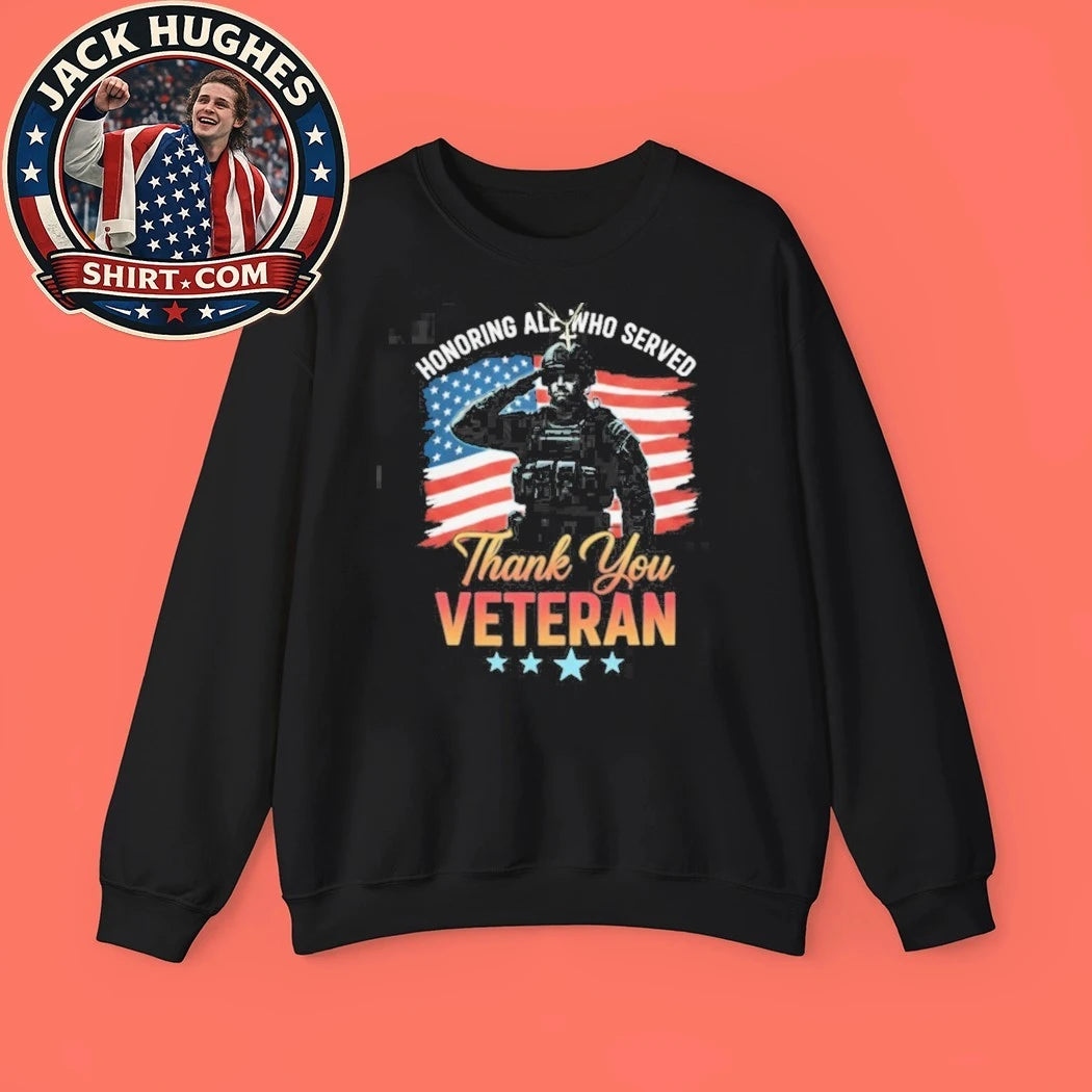 Original Honoring All Who Served Thank You Veteran Saluting Soldier Shirt