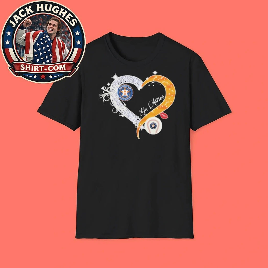 Original Houston Astros Diamond Heart Go Astros Baseball Fan Shirt