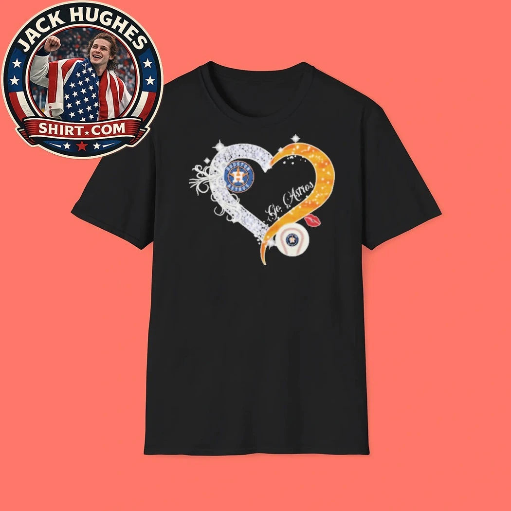 Original Houston Astros Diamond Heart Go Astros Baseball Fan Shirt