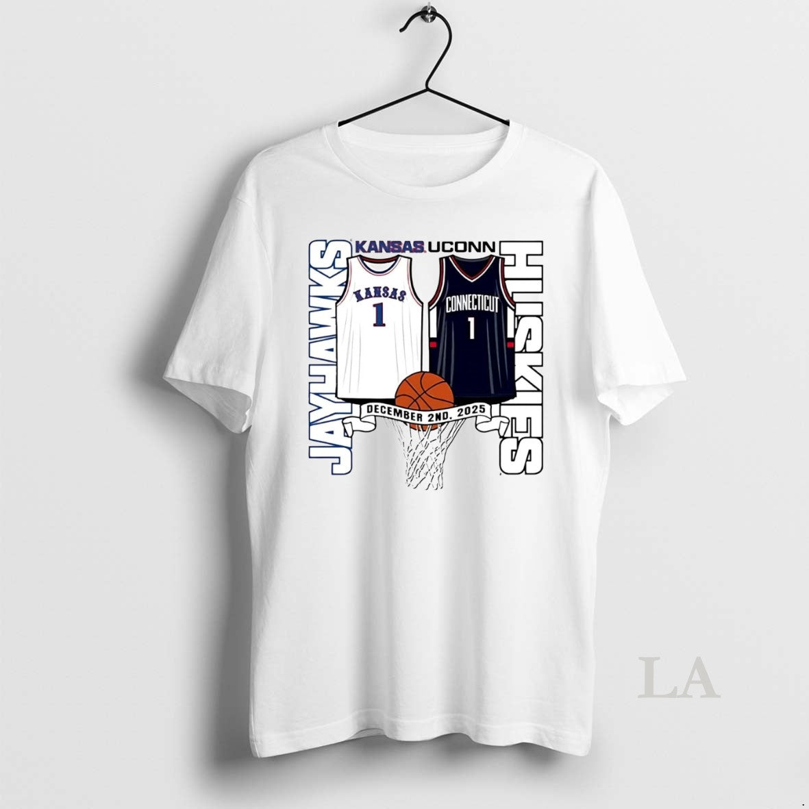 Original Kansas Jayhawks Vs Uconn Huskies Jersey Matchup T-Shirts, Hoodie, Sweatshirt | HypeCrazeTee.com