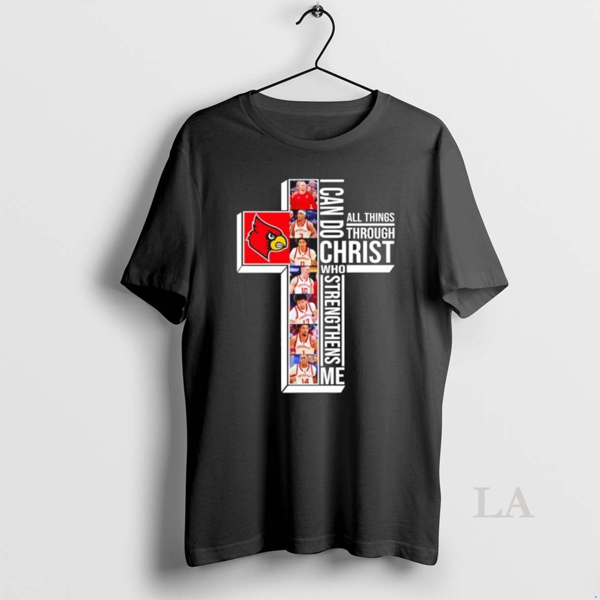 Original Louisville Cardinals Basketball Players Cross I Can Do All Things Through Christ Who Strengthens T-Shirts,...