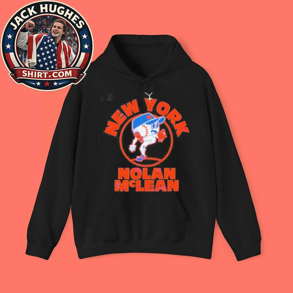 Original Nolan Mclean New York Baseball Mascot Vintage Cartoon Shirt