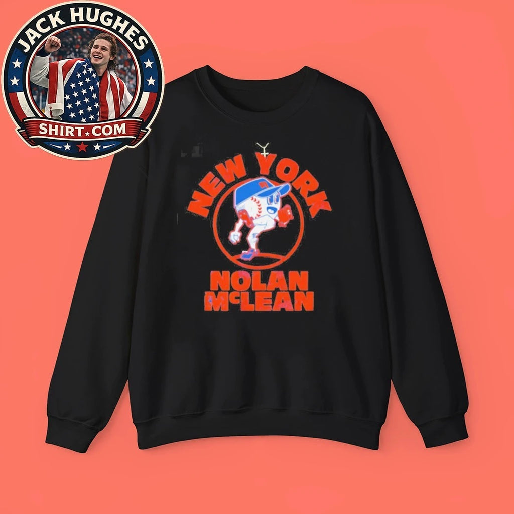 Original Nolan Mclean New York Baseball Mascot Vintage Cartoon Shirt