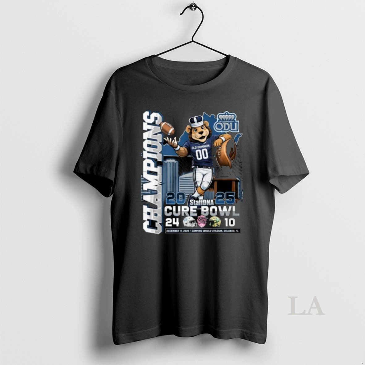 Original Old Dominion Monarchs 2025 Staffdna Cure Bowl Champions Mascot T-Shirts, Hoodie, Sweatshirt | HypeCrazeTee.com