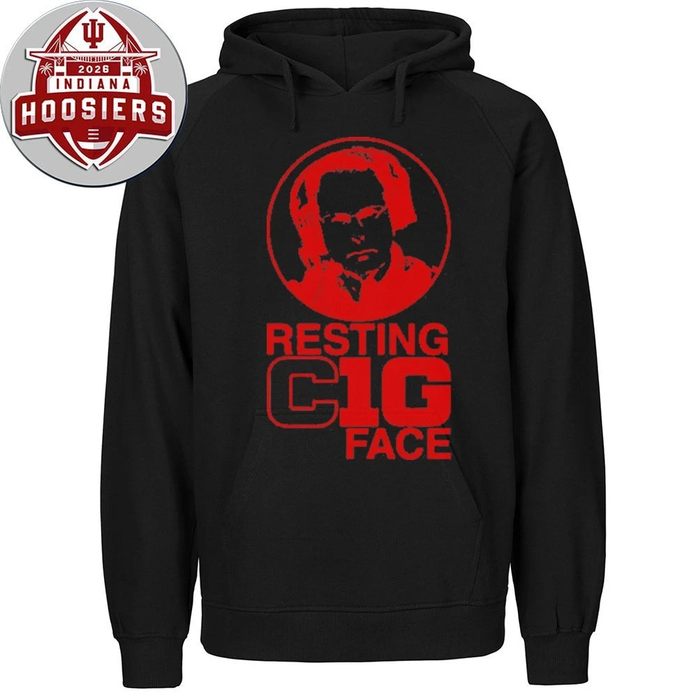 Original Resting Cig Face – Cignetti Hoosiers Coach 2026 Hooded Shirt