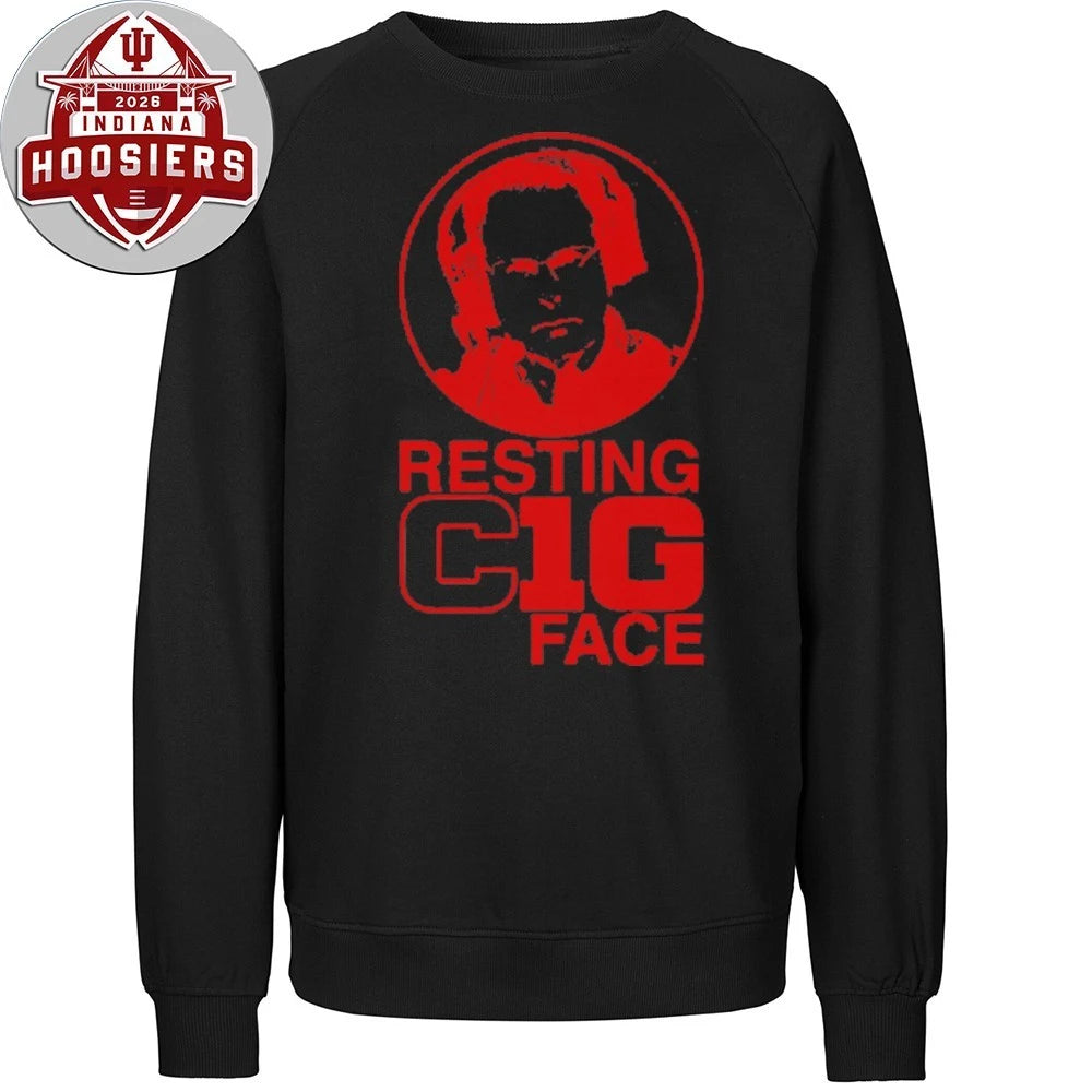 Original Resting Cig Face – Cignetti Hoosiers Coach 2026 Hooded Shirt