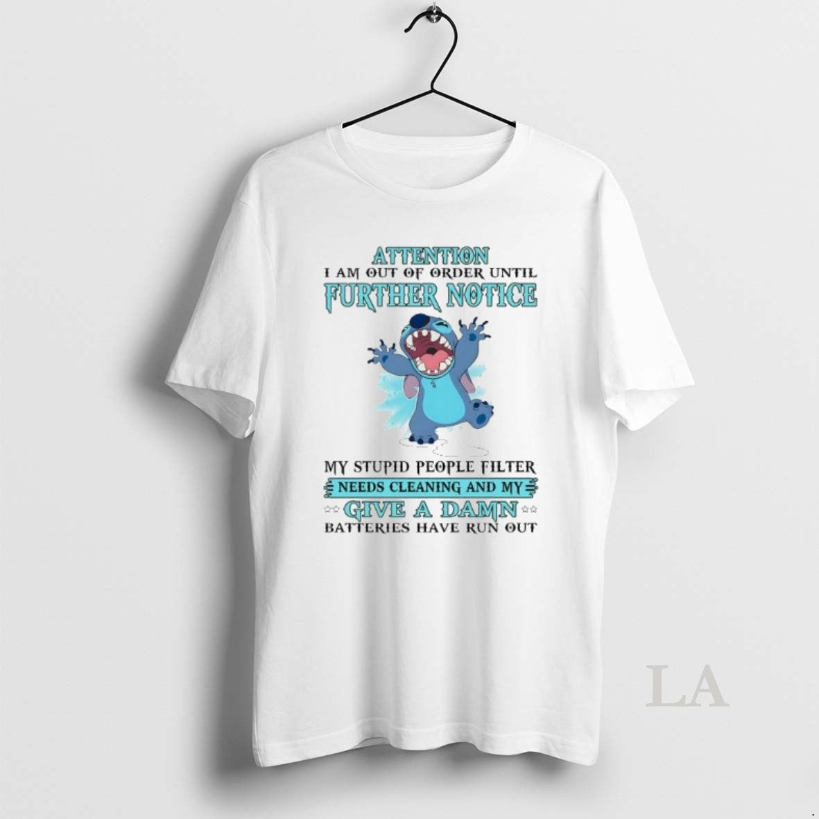 Original Stitch Attention I Am Out Of Order Until Further Notice Give A Damn T-Shirts, Hoodie, Sweatshirt | HypeCrazeTee.com