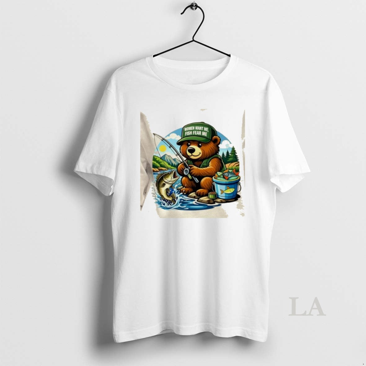 Original Teddy Bear Fishing Wearing A Cap Women Want Me Fish Fear Me T-Shirts, Hoodie, Sweatshirt | HypeCrazeTee.com