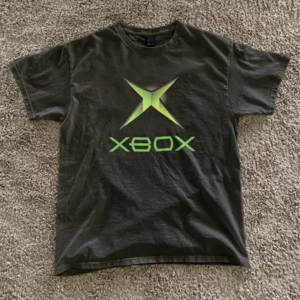 Original X.box logo green black tee - Vintage Gaming Shirt Y2k X.box 360 retro Hoodie, Sweatshirt | HypeCrazeTee.com