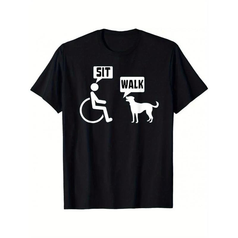 Outdoor men's clothing quality materials, wheelchair humor jokes, disabled wheelchair T-shirt graphic T-shirt men's...