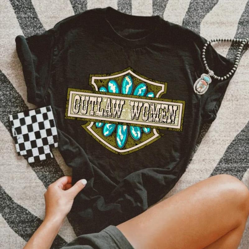 Outlaw Women Tee, vintage crewneck sweatshirts, western outfits women, cowgirl outfits, western clothing stuff tops,...