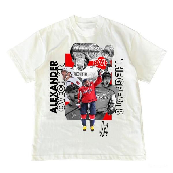 Ovechkin The Great 8 T-Shirt, 895 Goals Tribute Graphic Tee, Unisex Hockey Legend Shirt for Men & Women, Washington...