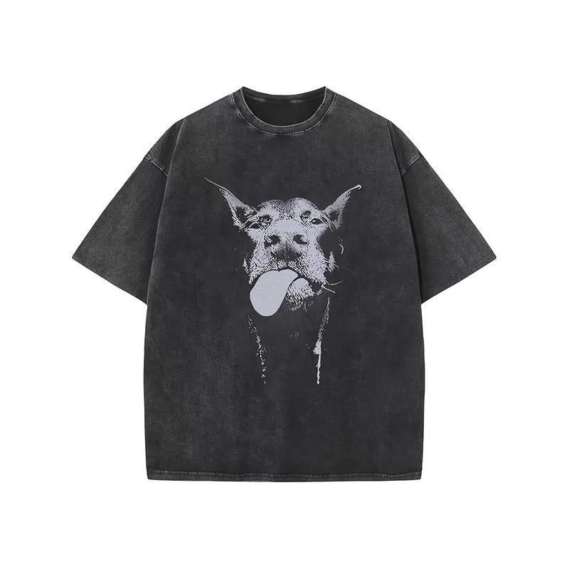 Oversized Graphic Tees Vintage Shirt Baggy Cotton Acid Wash T-Shirts Harajuku Streetwear Grunge Aesthetic Top Washed...