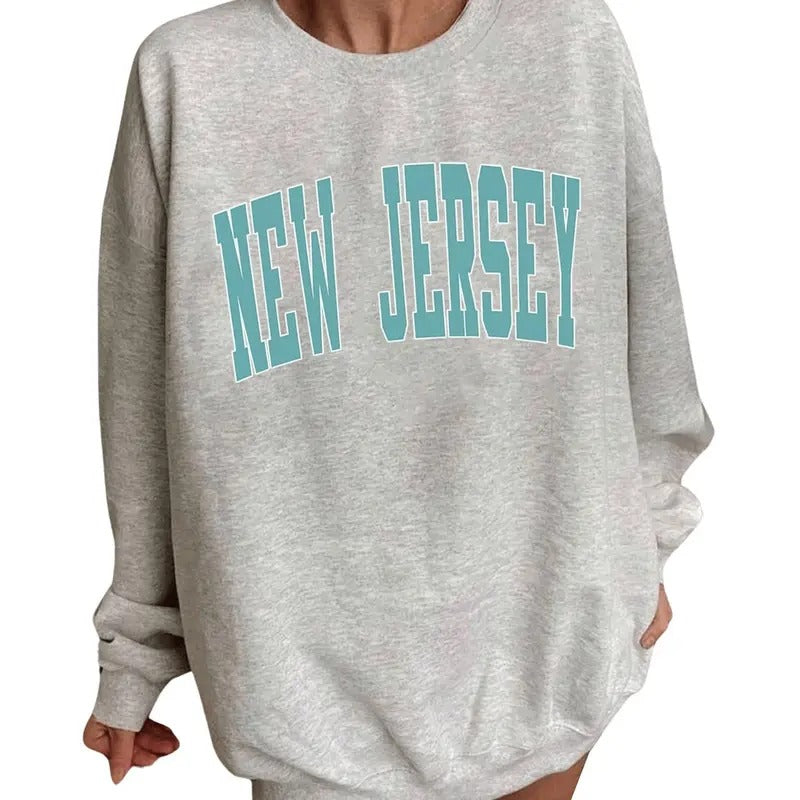 Oversized Sweatshirt Letter Print Crewneck Long Sleeve Casual Loose Pullover Tops T-Shirts, Hoodie | HypeCrazeTee.com