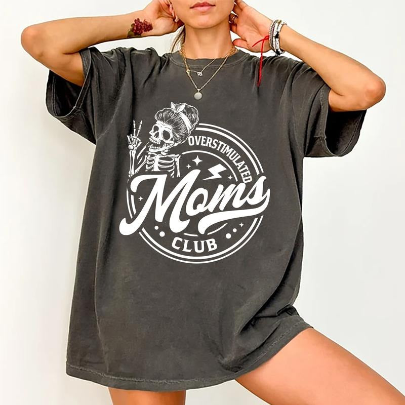 Overstimulated Moms Club Shirt, Funny Moms Club T-Shirt, Funny Gift For Mom, Retro Mama Shirt, Gifts For Mom,  Funny...