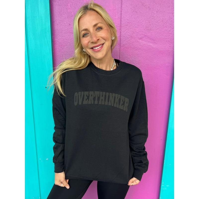 Overthinker Black Sweatshirt T-Shirts, Hoodie | HypeCrazeTee.com