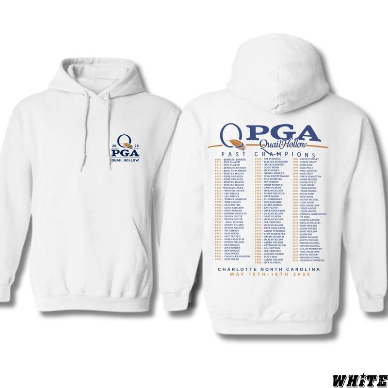 PGA Champions Hoodie - 2025 Tournament Design Featuring Past Champions List, Official Event Hoodie for Golf Enthusiasts,...