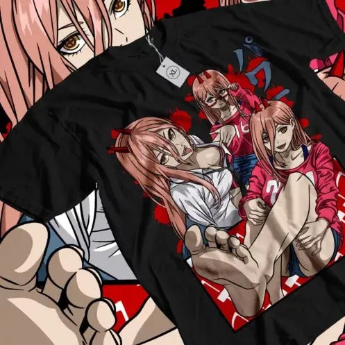 POWER T-Shirt Chainsaw Man Makima Denji Anime Manga Waifu Sweater Gift Shirt Hoodie, Sweatshirt | HypeCrazeTee.com