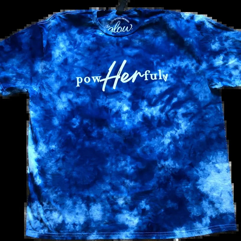 POWHERFUL Blue Tie Dye T-shirt (Unisex) SMALL TO 5X Cotton Hoodie, Sweatshirt | HypeCrazeTee.com