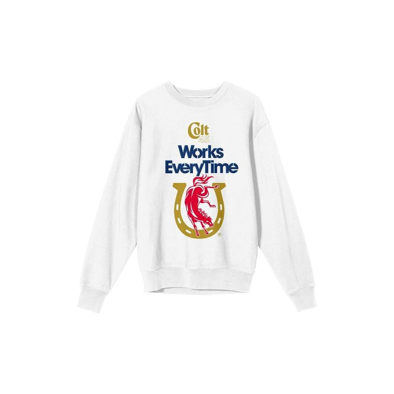 PacSun Women's Colt 45 Works Every Time Crew Neck Sweatshirt T-Shirts, Hoodie | HypeCrazeTee.com