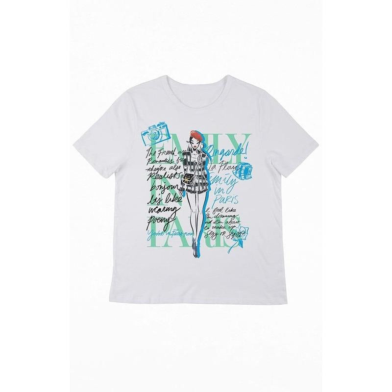 PacSun Women's Emily In Paris Newspaper T-Shirt Hoodie, Sweatshirt | HypeCrazeTee.com