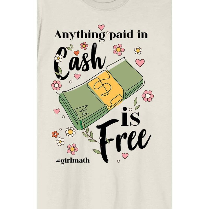 PacSun Women's Girl Math Anything Paid In Cash Is Free T-Shirt Hoodie, Sweatshirt | HypeCrazeTee.com