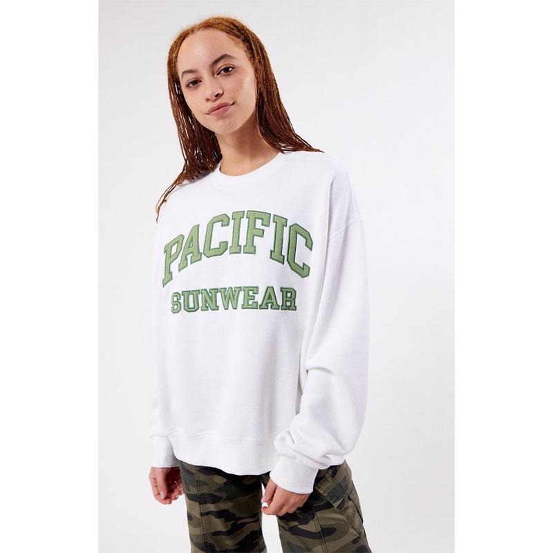 PacSun Women's Pacific Sunwear Arch Crew Neck Sweatshirt T-Shirts, Hoodie | HypeCrazeTee.com
