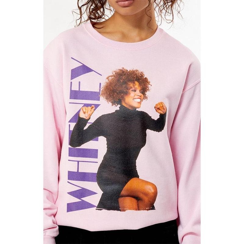 PacSun Women's Whitney Houston Power Crew Neck Sweatshirt T-Shirts, Hoodie | HypeCrazeTee.com