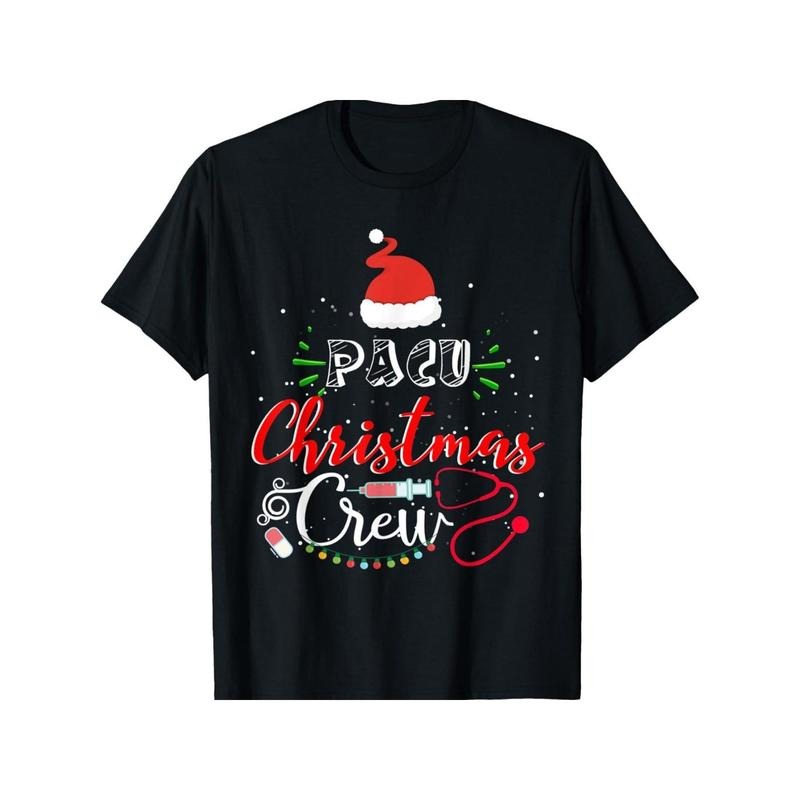 Pacu Nurse Christmas Crew Nurse Xmas T-Shirt for Men Women, Christmas Halloween New year Thanksgiving day Gift for Men...