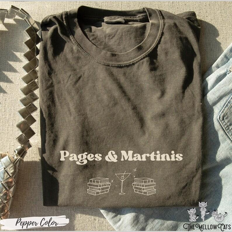 Pages & Martinis Martini shirt Bookish apparel  Hot girls read books shirt banned books club book tok funny smut reader...