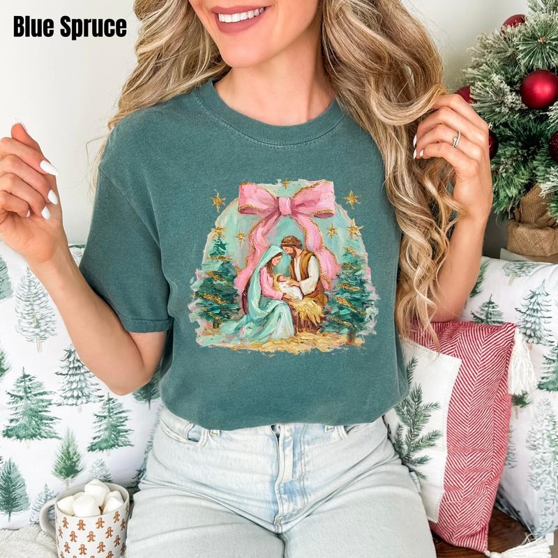Painted Nativity Scene Comfort Colors T-Shirt 'NLB' Hoodie, Sweatshirt | HypeCrazeTee.com