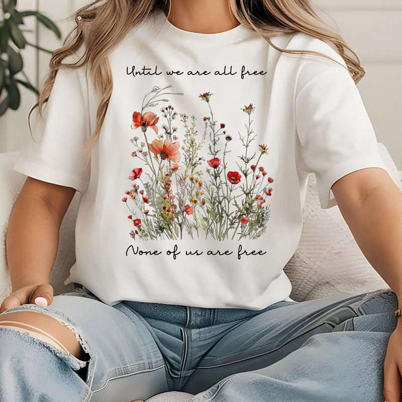 Palestine free shirt, support palestine, palestine merch, support merch Casual Cotton Soft Top Womenswear, Check,...