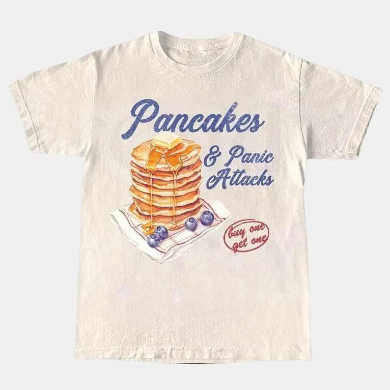 Pancakes And Panic Attacks Shirt, Funny Mental Health T Shirt, Sarcastic Mental Health Tee, Funny Gift For Her & Him,...