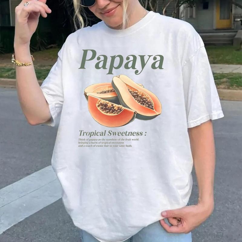 Papaya T-Shirt, Graphic Fruit Shirt, Boho Shirt Fruit Tee Trendy Style Gift Hoodie, Sweatshirt | HypeCrazeTee.com