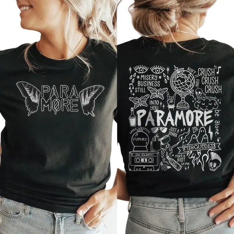 Para more Band Doodle T-Shirt 2-Sided Album Lyric Unisex Tee Cotton Tshirt Hoodie, Sweatshirt | HypeCrazeTee.com
